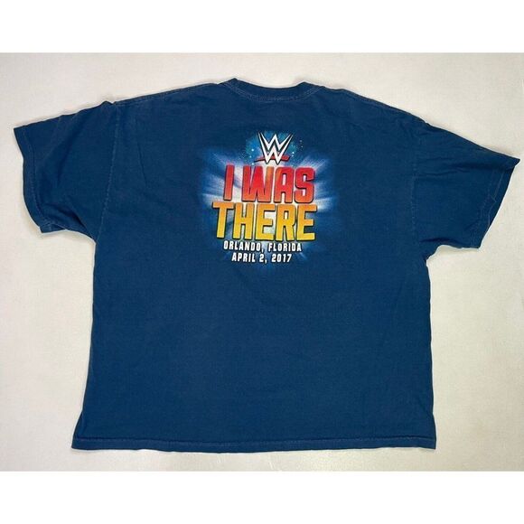 WWE Wrestle Mania I Was There Orlando Florida 2017 T-shirt Men 3XL Blue - Picture 3 of 6